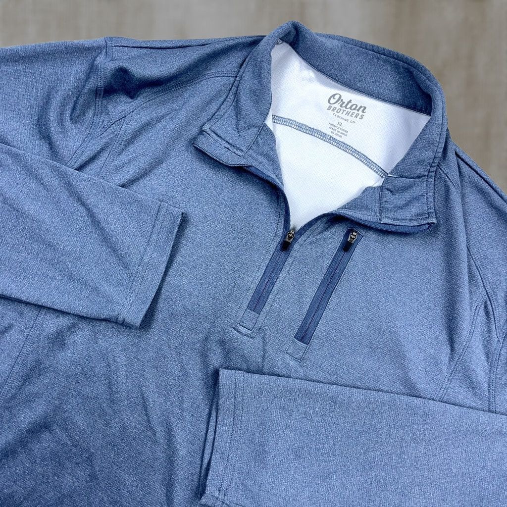 Vintage Orton Brothers Sweater Men XL Blue Pullover Quarter Zip Performance Wicking Golf Size US XL / EU 56 / 4 - 1 Thumbnail