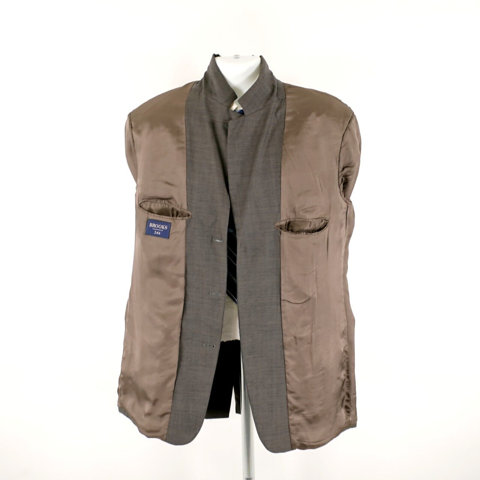 Brooks Brothers Brooks Brothers Gray Wool Sharksking W/ Brown Windowpane 3 B Size 44L - 11 Thumbnail