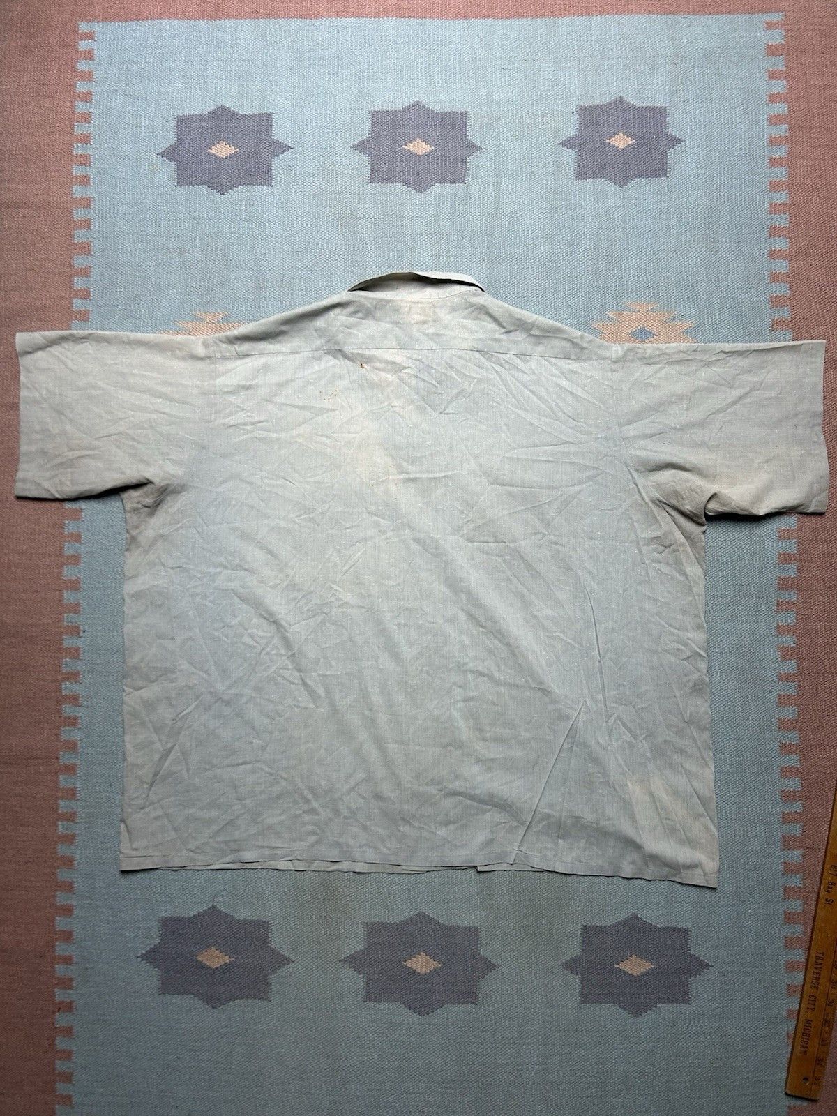 Vintage 60s button shirt loop collar fleck rockabilly RARE SIZE 3XL Size US XXL / EU 58 / 5 - 8 Thumbnail