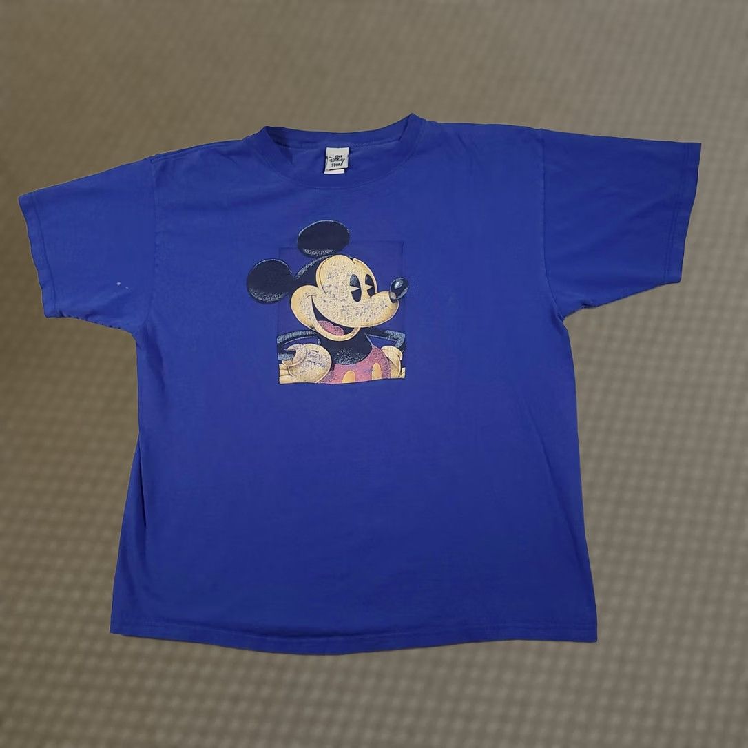 Disney VINTAGE Disney Mickey Mouse Shirt Mens XL Blue Graphic Tee Crewneck Made USA 90s Size US XL / EU 56 / 4 - 1 Thumbnail