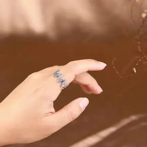 Vintage 925 Sterling Silver Square Rune Adjustable Rings Size ONE SIZE - 2 Thumbnail