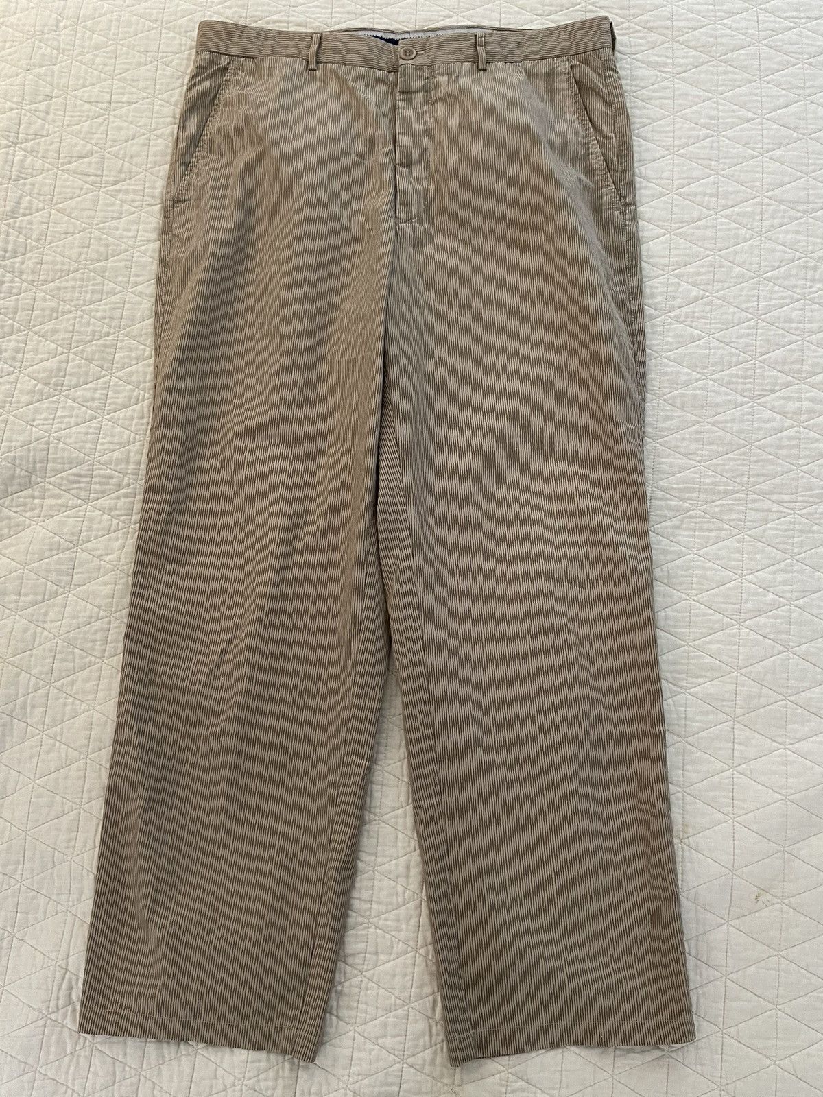 Armani Collezioni Free Hand Stripe Lightweight Cotton Trouser Size US 36 / EU 52 - 3 Thumbnail