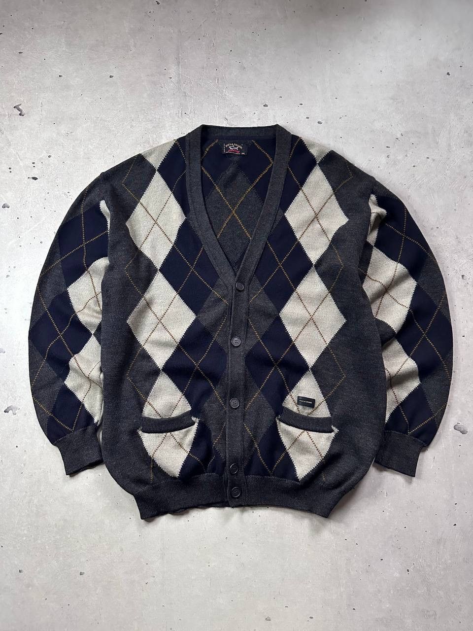 Paul & Shark Paul & Shark Yachting Argyle Wool Cardigan XXL Italy Vintage Size US XXL / EU 58 / 5 - 1 Thumbnail