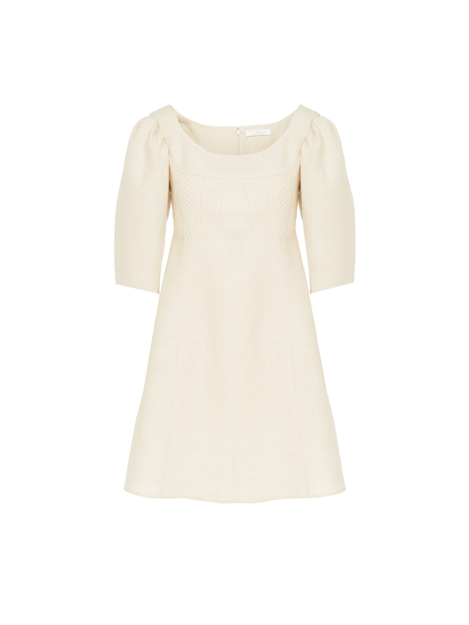 Chloe o1loc1c10425 Boat-Neck Mini Dress in Coconut Milk Size XL / US 12-14 / IT 48-50 - 1 Thumbnail