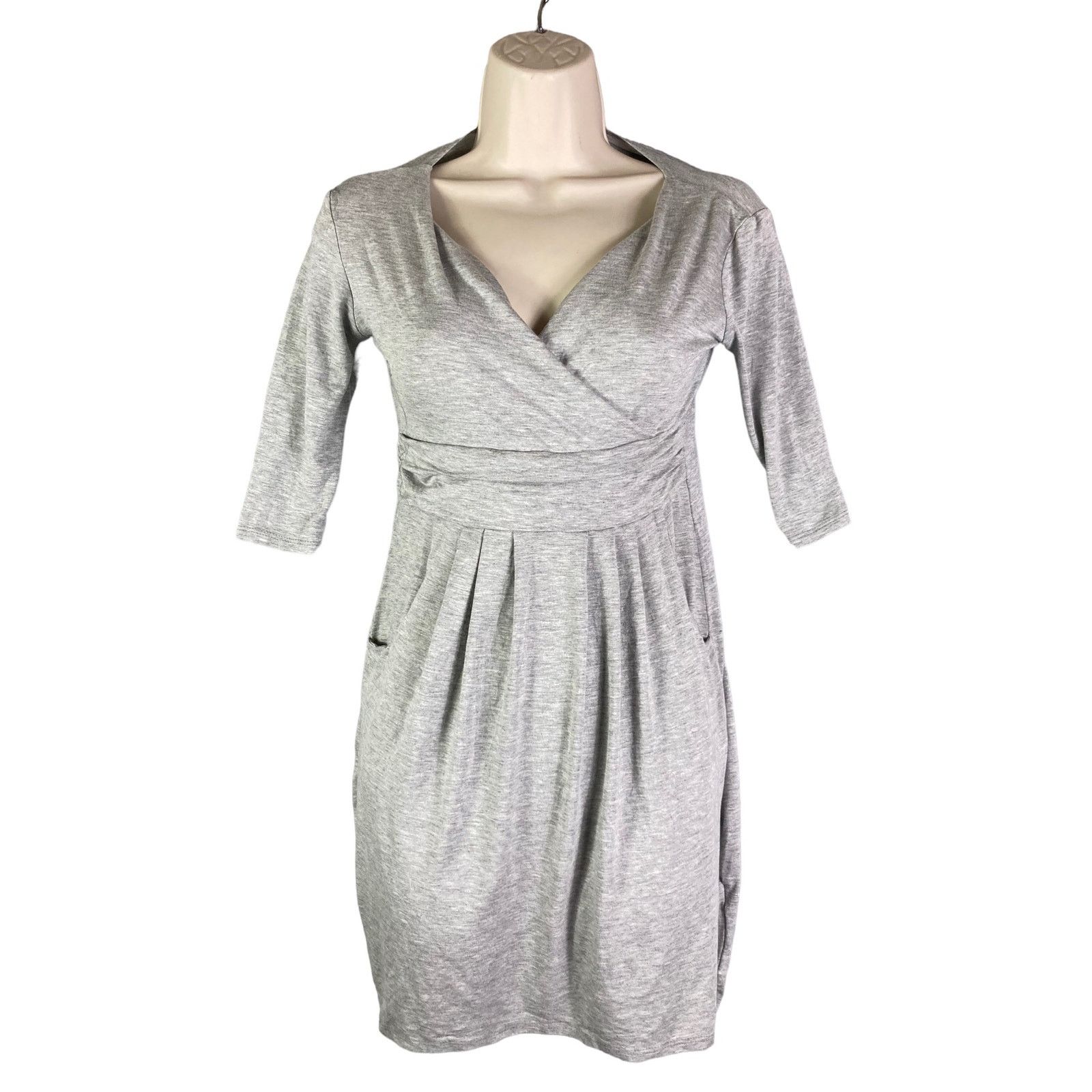 Other Midi Wrap Dress Womens Rayon Spandex New Gray Grey Medium Size M / US 6-8 / IT 42-44 - 1 Thumbnail