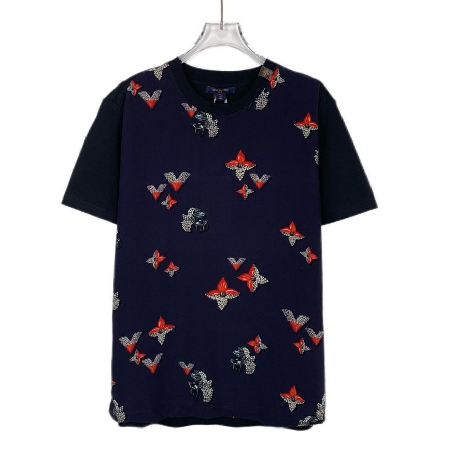 Louis Vuitton [Louis Vuitton] Monogram Print Round-Neck Blue Cotton Short- Size XL / US 12-14 / IT 48-50 - 1 Thumbnail