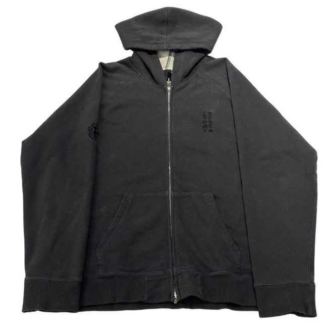 トップス CHROME HEARTS GRP Y NOT ZIP UP HOODIE Chrome Hearts Chrome Hearts GRP Y NOT Leather Patchwork Zip-Up