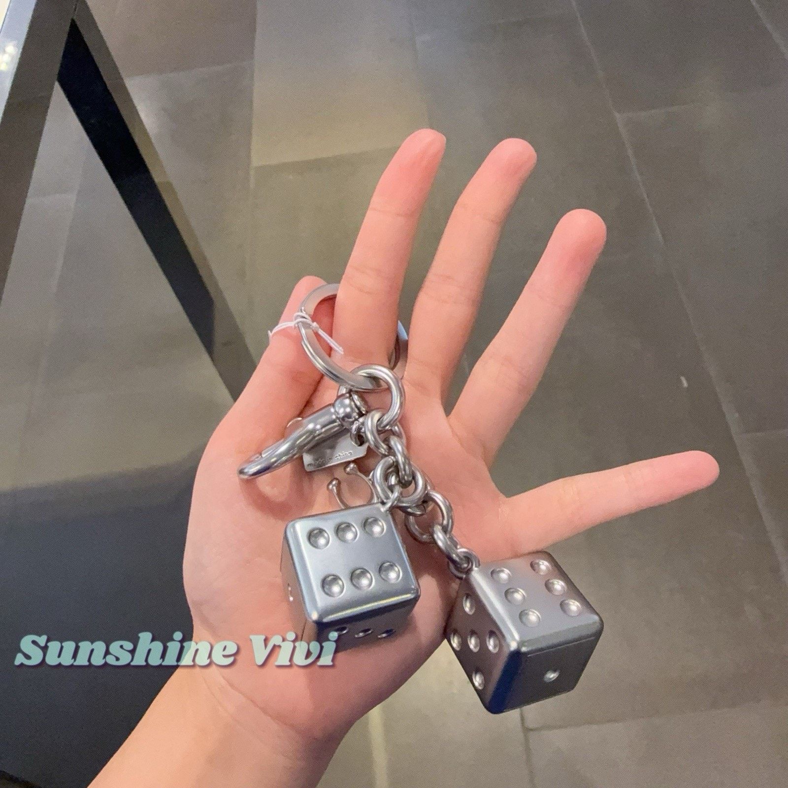 Coach NWT Coach 3D Metal Dice Cluster Bag Charm Keychain Fob CZ128 Size ONE SIZE - 2 Thumbnail