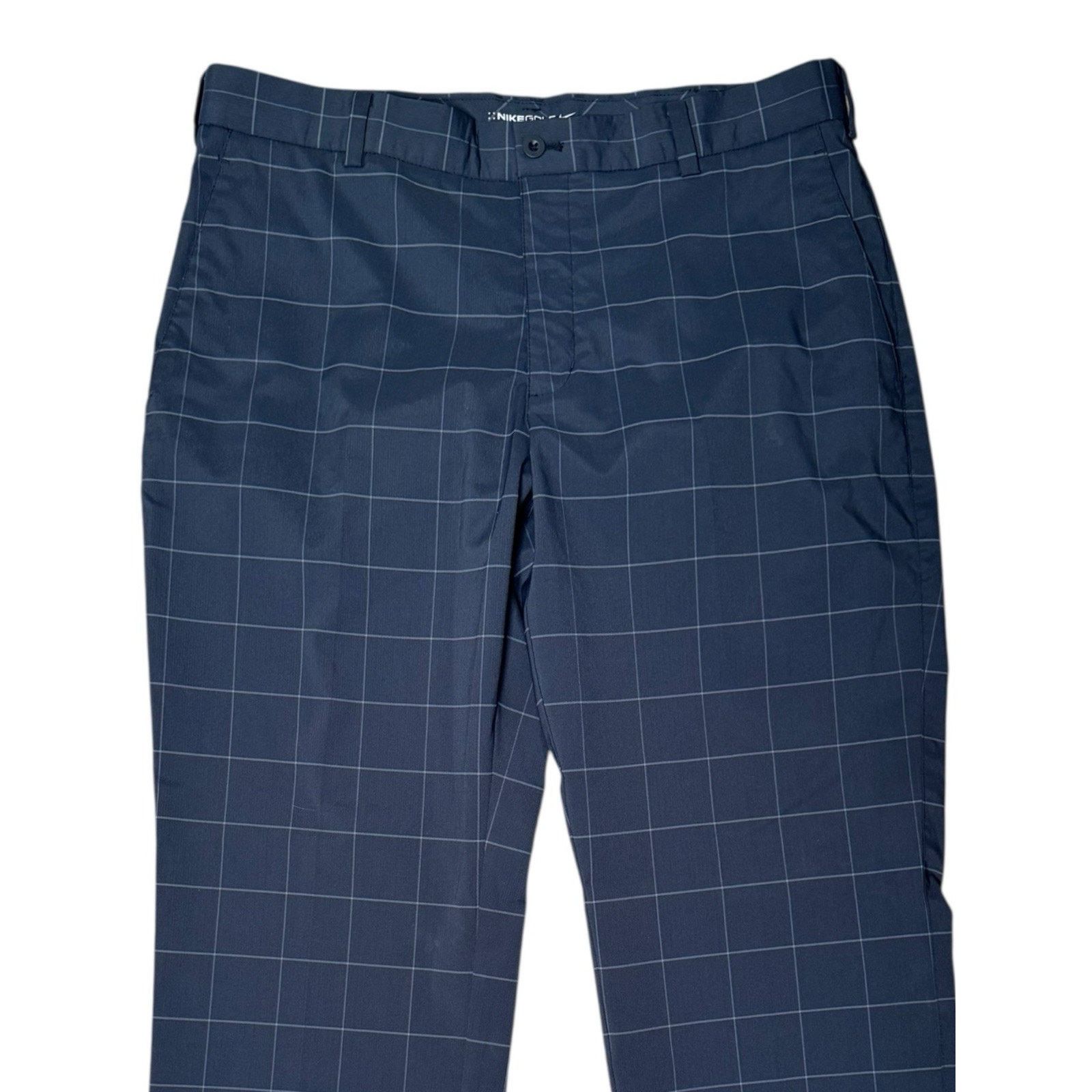 Nike Nike Dri Fit Tour Performance Pants Golf Blue Windowpane Size US 34 / EU 50 - 2 Thumbnail