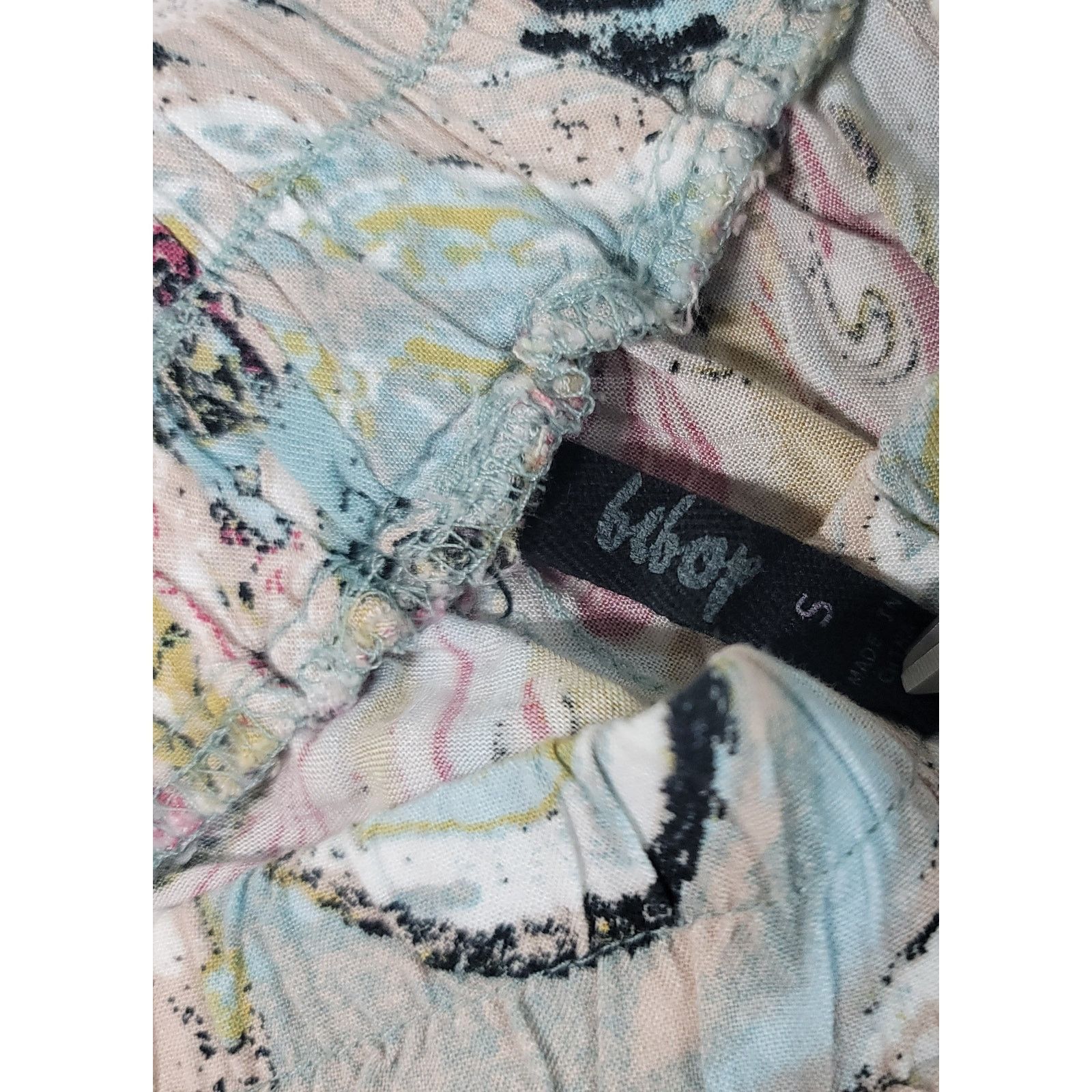 Other BeBop Pink Blue Abstract Print Pull On Shorts Small Pleated Size 26" / US 2 / IT 38 - 4 Thumbnail