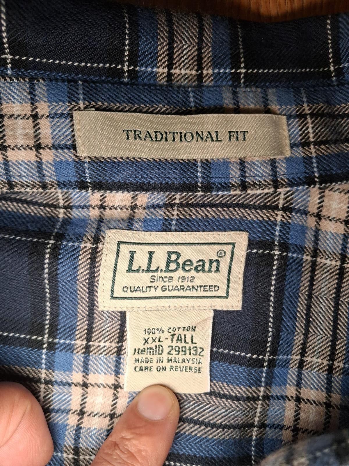 L.L. Bean LL Bean Flannel Button Up Shirt XXLT Blue Multicolor Plaid Size US XXL / EU 58 / 5 - 2 Thumbnail