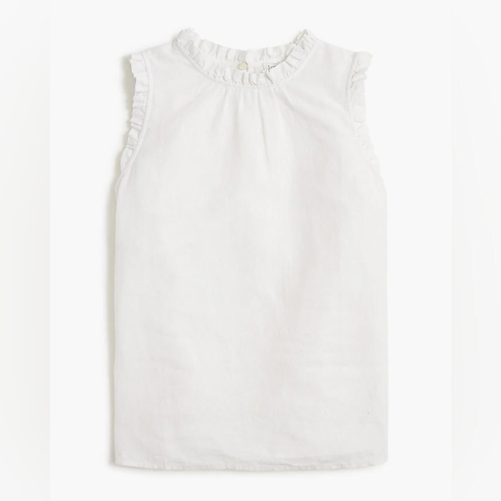 J.Crew J Crew Linen Blend Ruffleneck Top- S Size S / US 4 / IT 40 - 1 Thumbnail