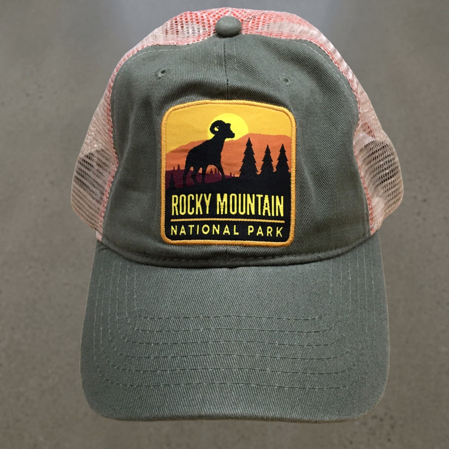 Vintage H3 Headwear Trucker Hat Mens Green OS Adjustable Rocky Mountain National Park Size US M / EU 48-50 / 2 - 1 Thumbnail