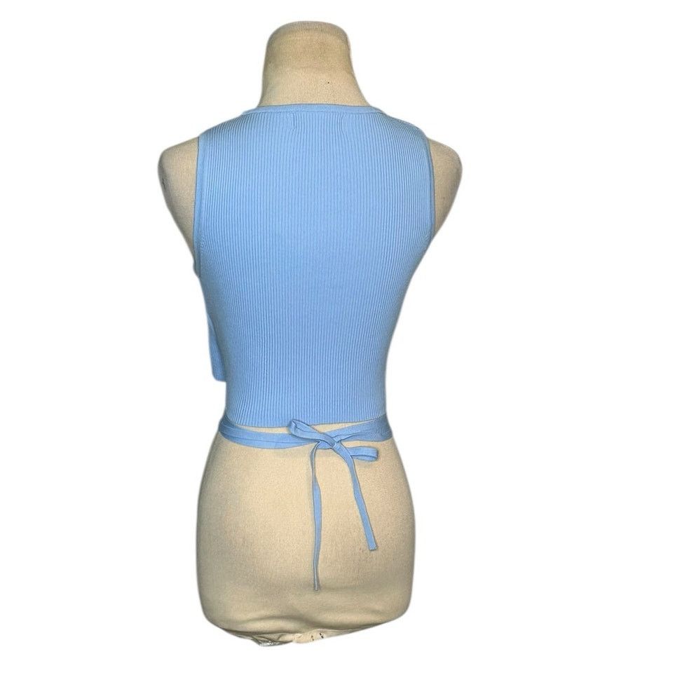Bershka Bershka light blue ribbed knit crop top size Large Size L / US 10 / IT 46 - 8 Thumbnail