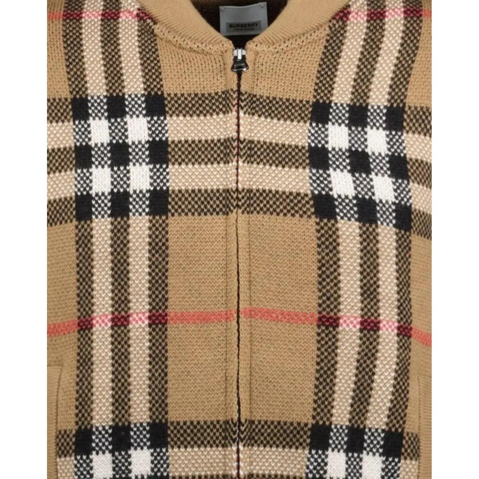Brunello Cucinelli o1B3y1r0426 Check Pattern Wool Knit Bomber Jacket Multicolor Size US XL / EU 56 / 4 - 4 Thumbnail