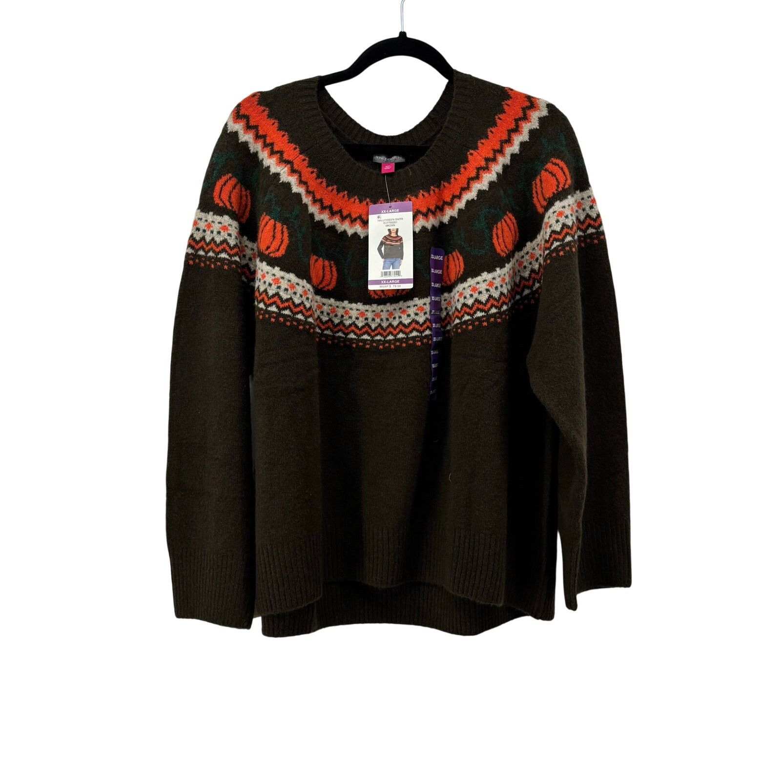 Vince Camuto Vince Camuto Womens Size XXL Thanksgiving Pumpkin Fair Isle Size XXL / US 16-18 / IT 52-54 - 1 Thumbnail