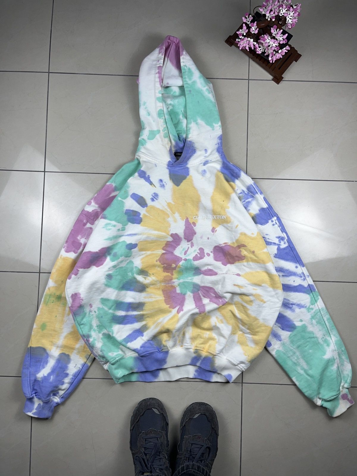 ➕ Cole Buxton tie dye made in England boxy hoodie