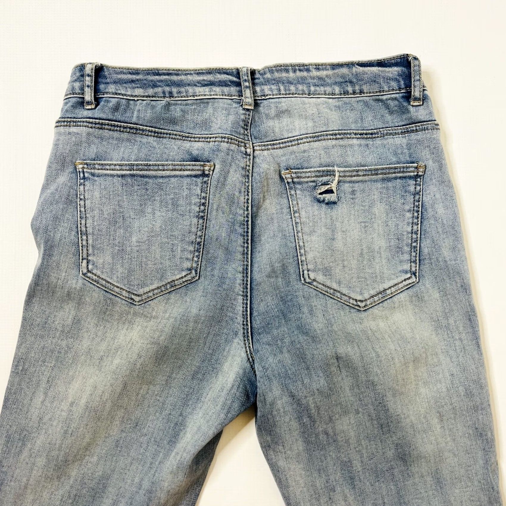 Vintage Vanilla Star Jeans Womens Blue Mid Rise Crop Distressed Stretch Size 9 School Approved Size 30" / US 8 / IT 44 - 3 Thumbnail