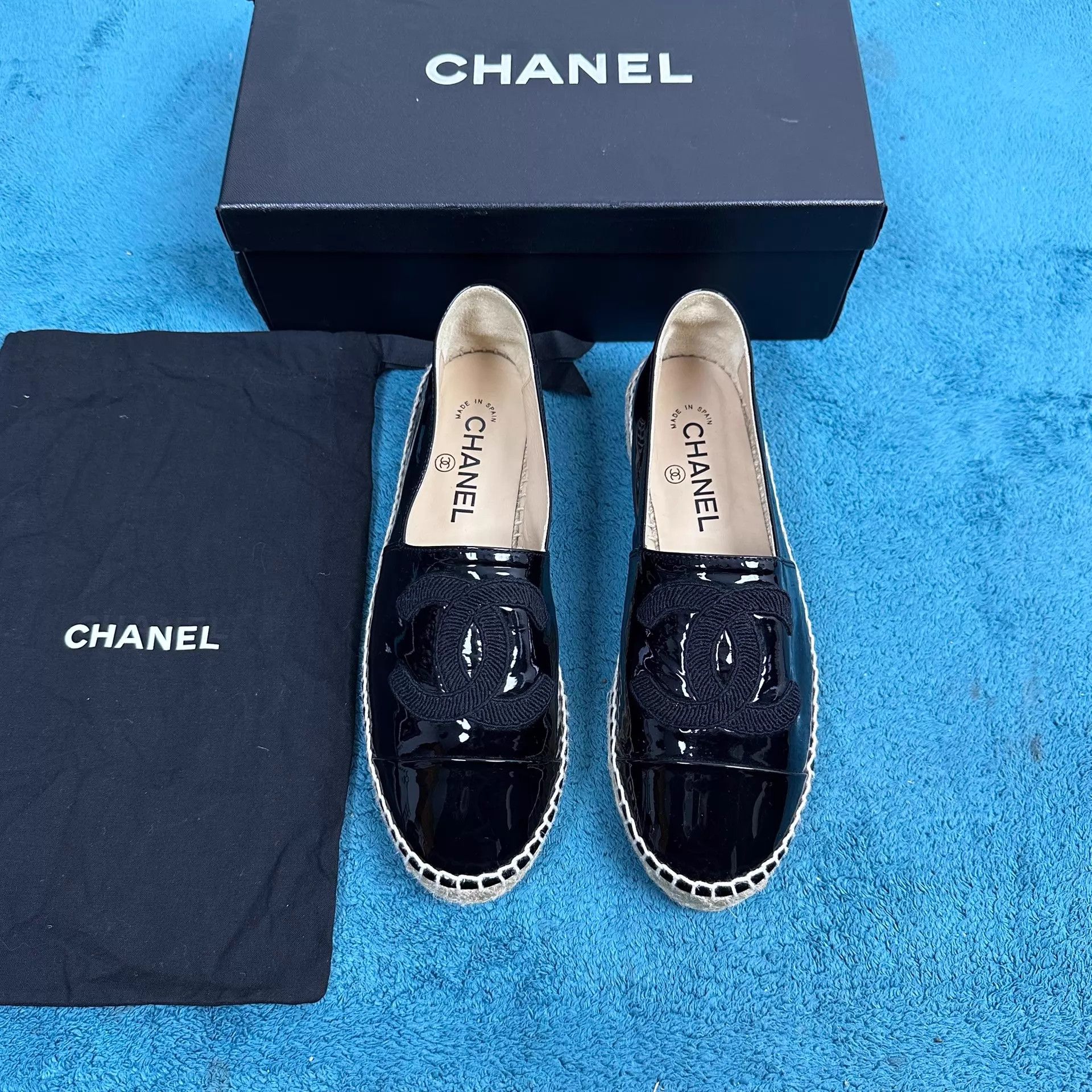 Chanel Chanel Patent Leather Fisherman Shoes Black 38 New Size US 7.5 / IT 37.5 - 1 Thumbnail