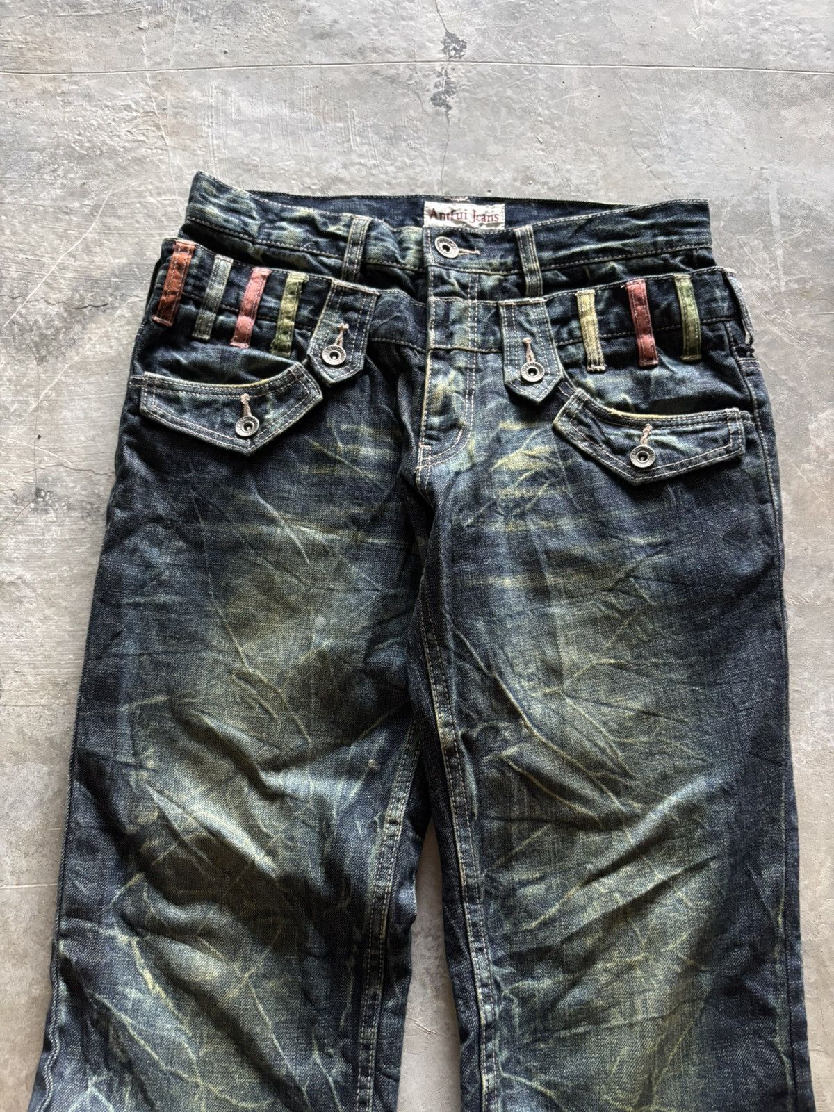 Hysteric Glamour ANTFUI double waist japanese rusty crazy sick washed punk Size US 30 / EU 46 - 2 Thumbnail