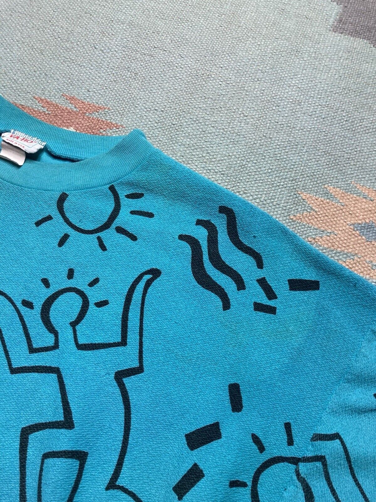 Keith Haring × Vintage 80s sweatshirt Keith haring pop art all over print AOP XL Size US XL / EU 56 / 4 - 6 Thumbnail