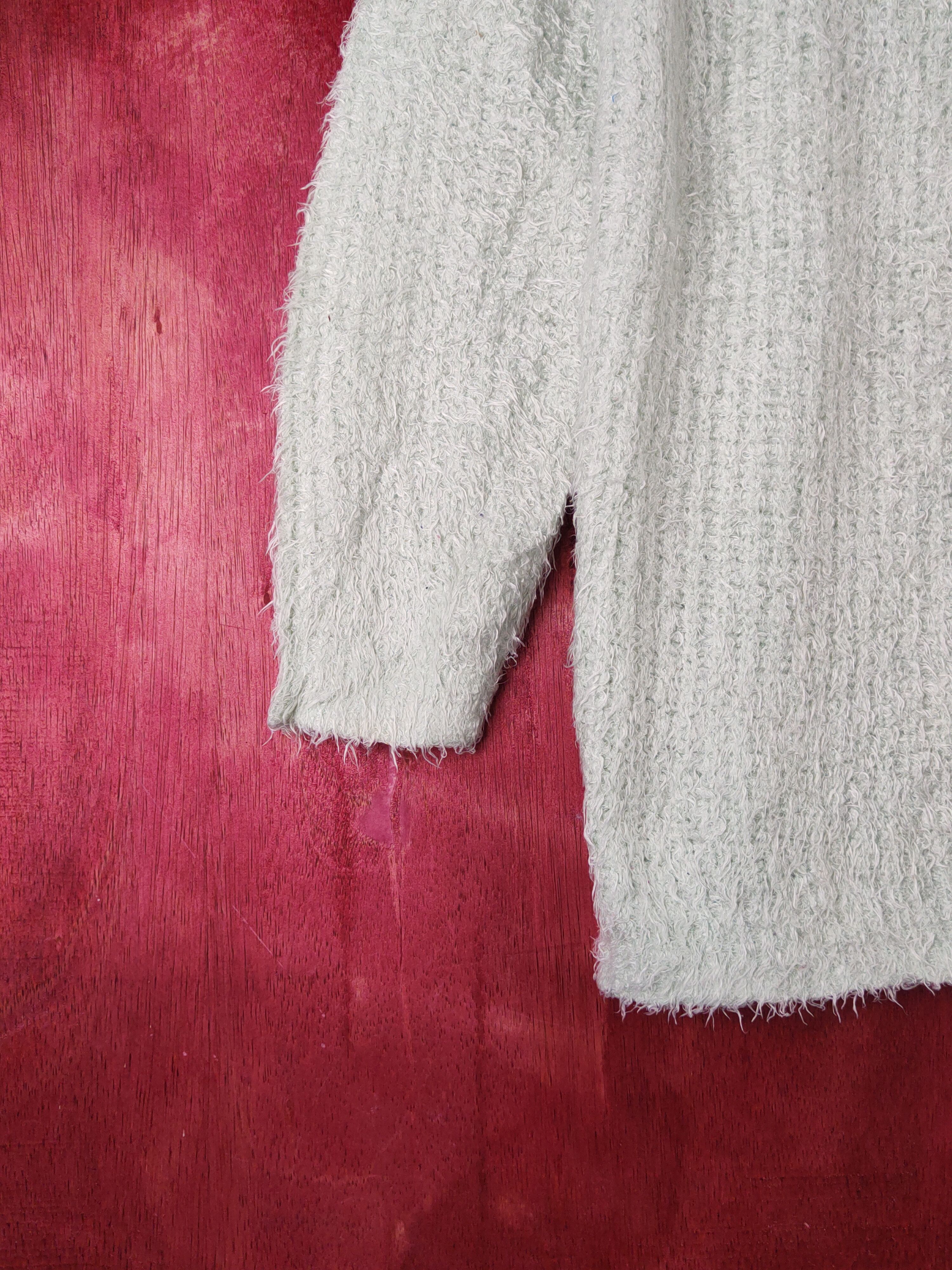 Homespun Knitwear × Japanese Brand × Vintage Glacier Light Green Shag Shaggy Fur Mohair Knitwear #S1932 Size M / US 6-8 / IT 42-44 - 4 Thumbnail
