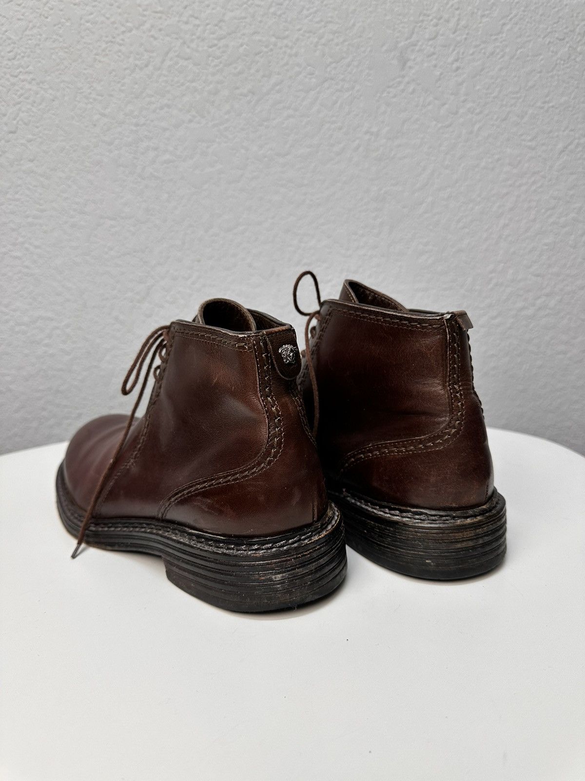 Versace RARE RRL LEATHER BOOTS WESTERN AS 98 JAPAN GUIDI HANDMADE Size US 6 / EU 39 - 4 Thumbnail