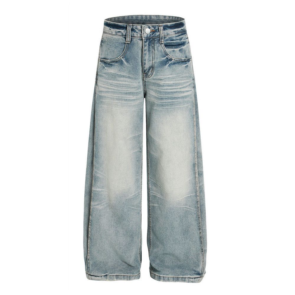 Japanese Brand × Jean Punk washed gradient distressed jeans for men loose Size US 34 / EU 50 - 1 Thumbnail
