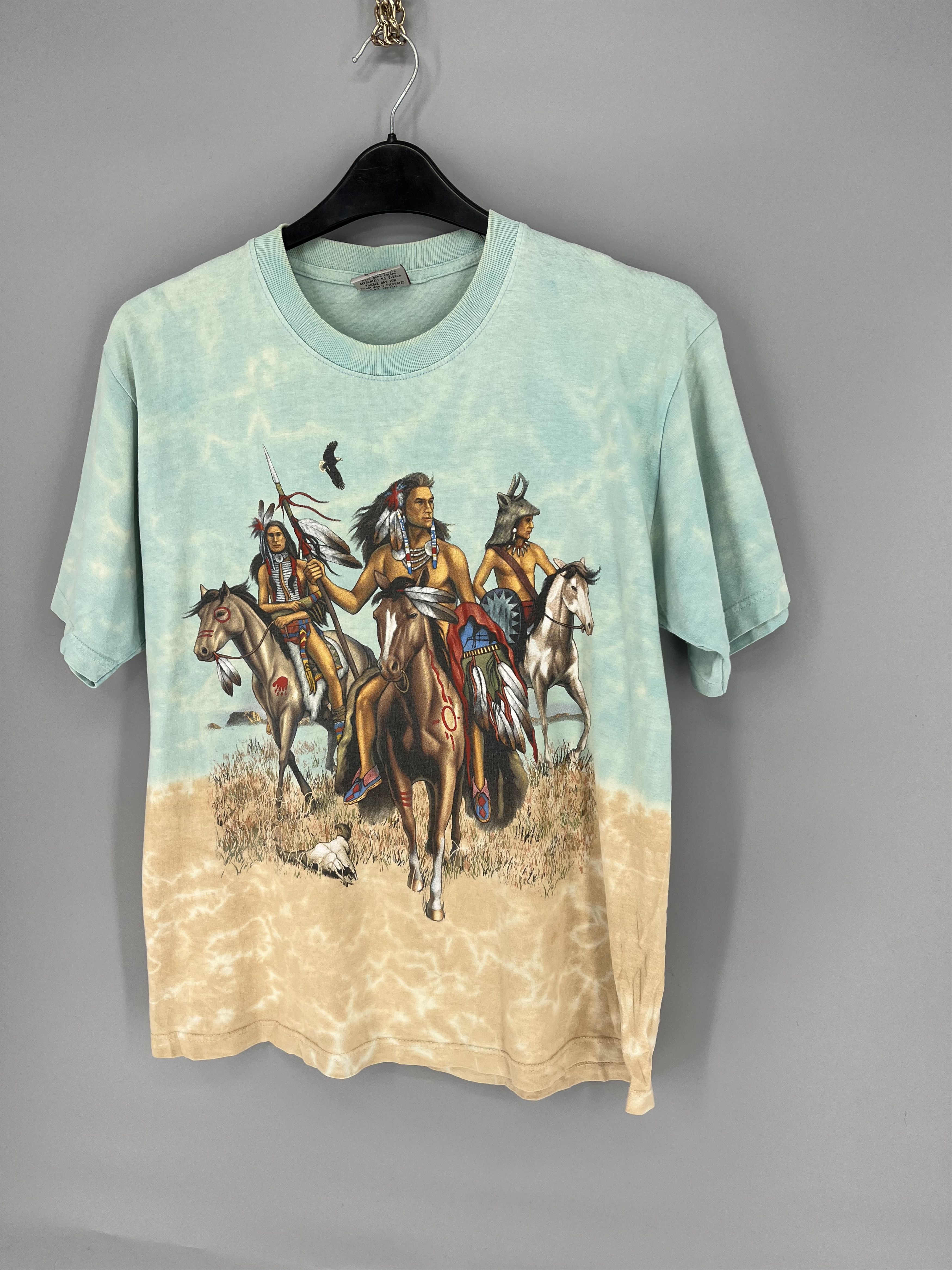 Tribal Streetwear Vintage 90s Rock Eagle Double Sided Indian Chief Motorcyle Size US L / EU 52-54 / 3 - 3 Thumbnail