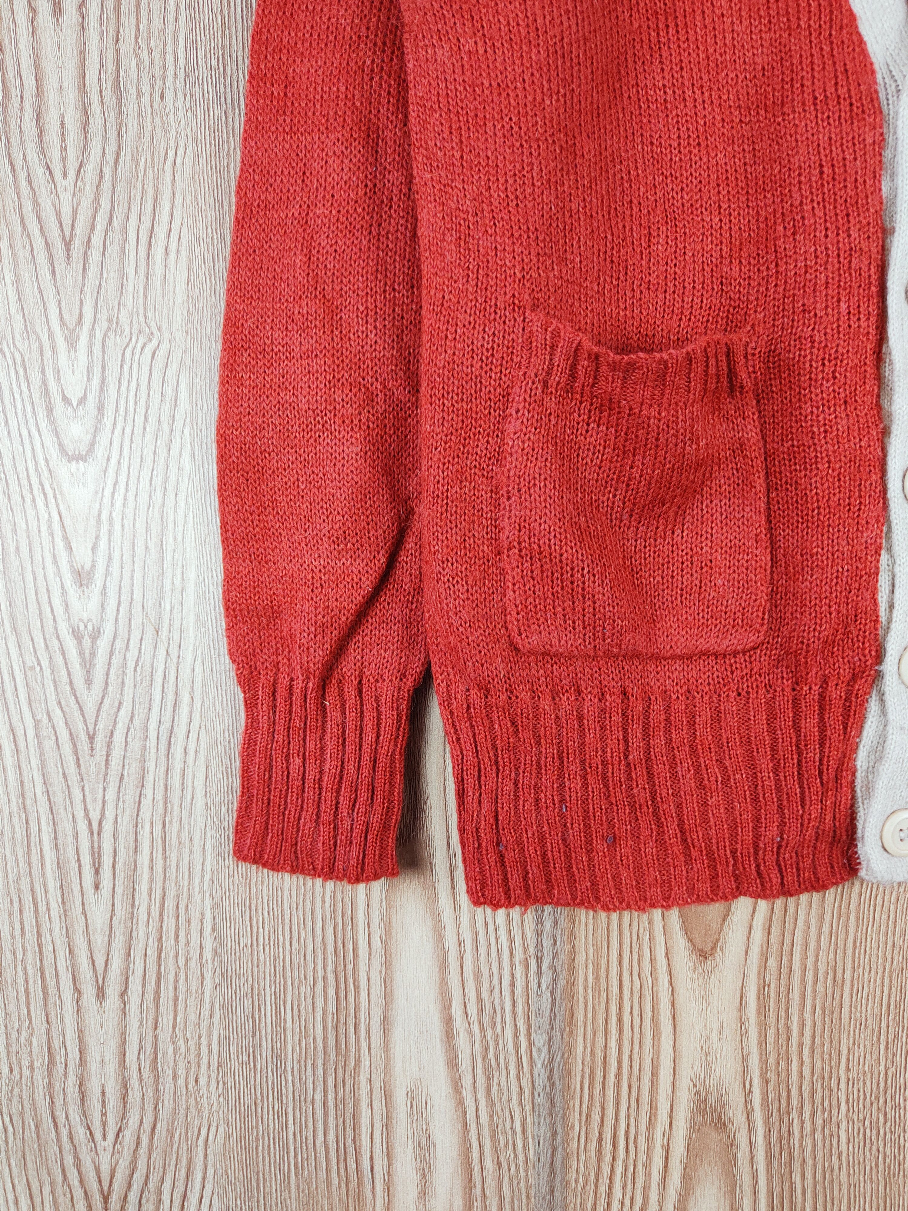 Japanese Brand Double Name Orange Knitwear Cardigan #W154 Size US M / EU 48-50 / 2 - 4 Thumbnail