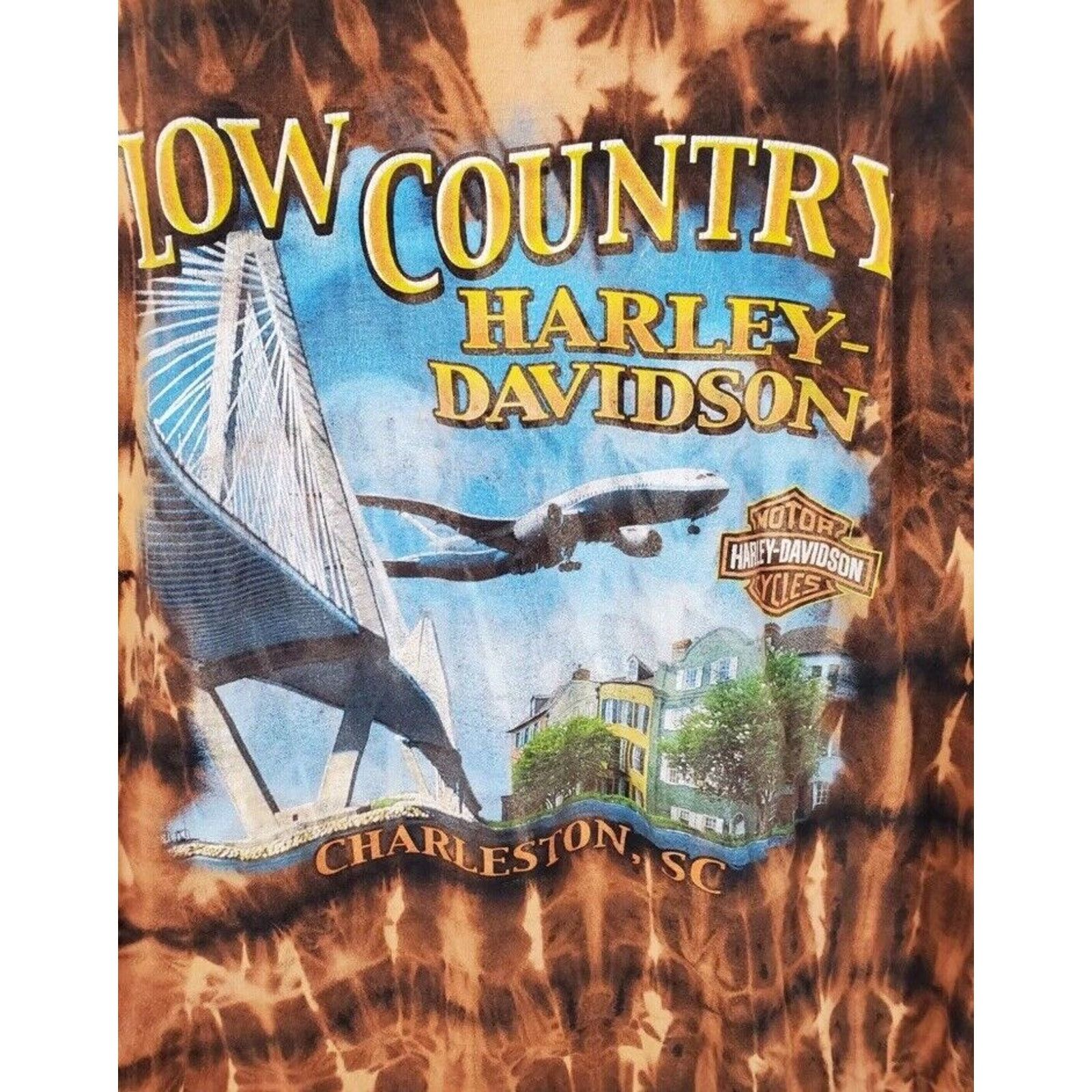 Harley Davidson Vintage Harley Davidson Shirt L Tall Low Biker Core Tye Dye Size US L / EU 52-54 / 3 - 10 Thumbnail