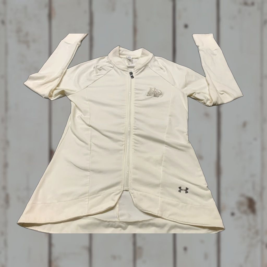 Under Armour Under Armour Women's Fitted Storm Jacket Small Cream Activewear Wind-Resistant MSU Size S / US 4 / IT 40 - 1 Thumbnail