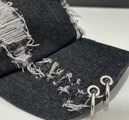 Japanese Brand Avant garde chunky bunny rabbit ear distressed raw denim cap Size ONE SIZE - 5 Thumbnail