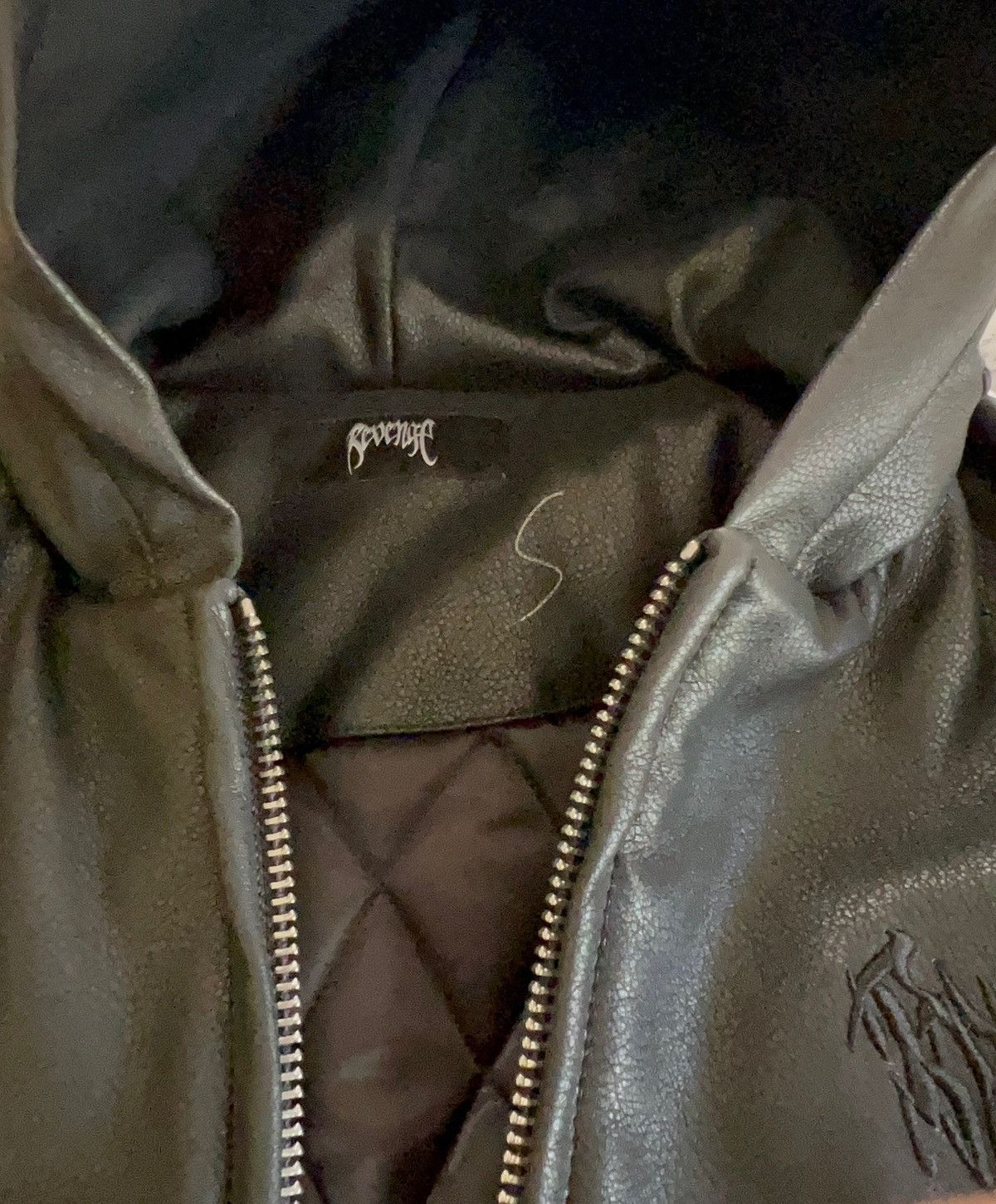 Revenge Revenge Metal Embroidered Leather Padded Bomber Black Size US S / EU 44-46 / 1 - 8 Thumbnail