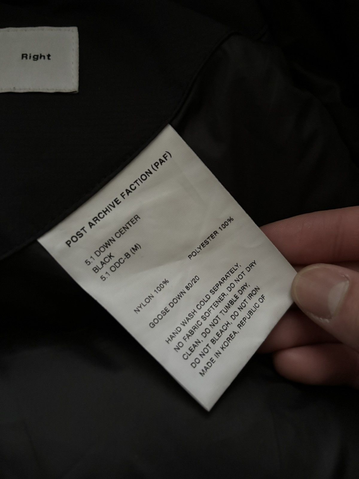 POST ARCHIVE FACTION (PAF) Post Archive Faction (PAF) 5.0 center down jacket Size US M / EU 48-50 / 2 - 6 Thumbnail