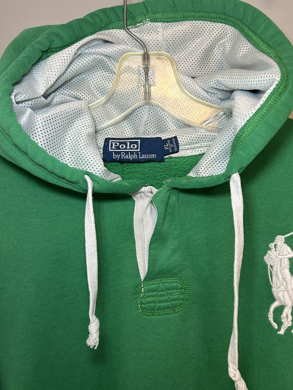 Polo Ralph Lauren Vintage Polo Ralph Lauren big pony button neck hoodie Size US XL / EU 56 / 4 - 10 Thumbnail