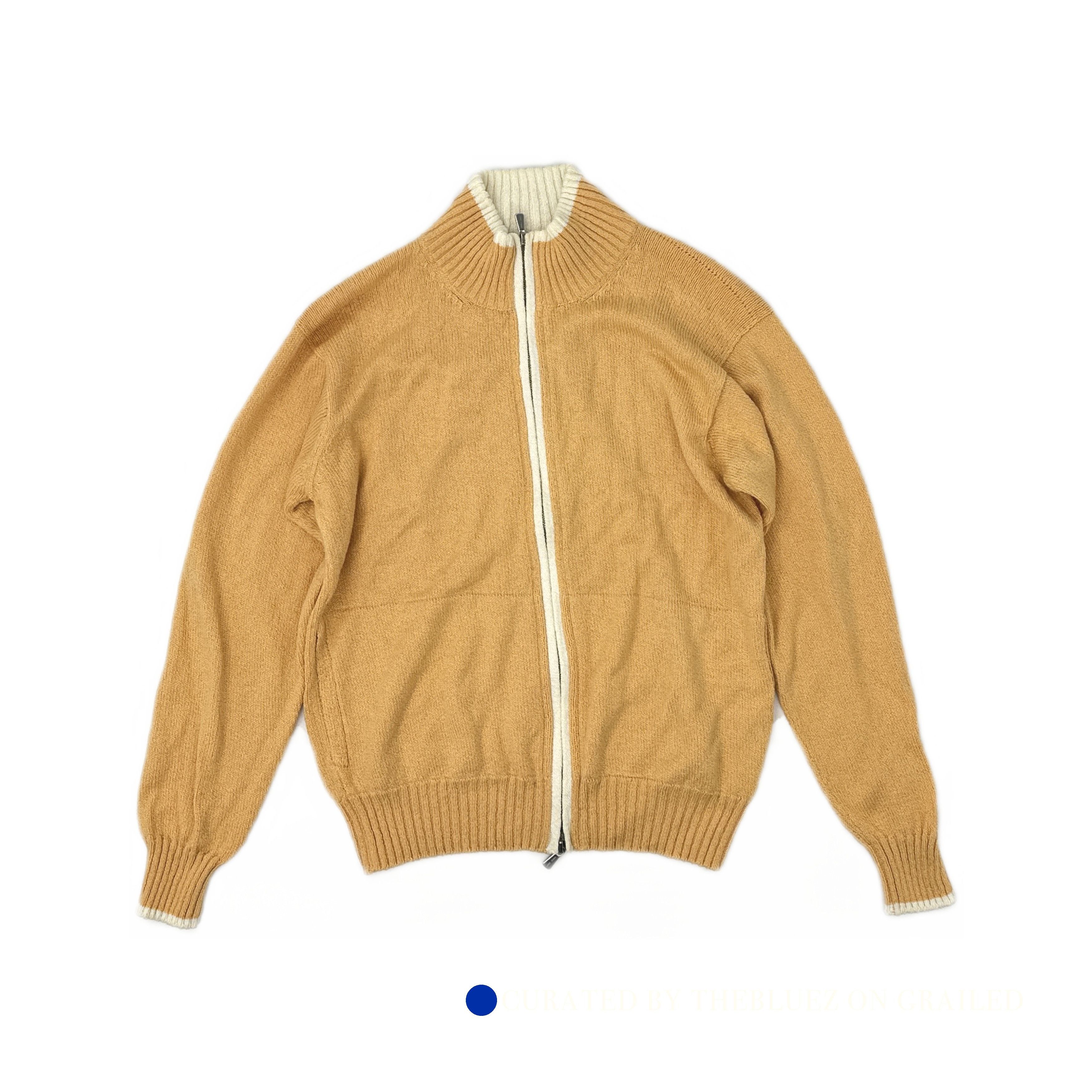 Loro Piana Orange Zip-Up High Neck Sweater Size M Size US M / EU 48-50 / 2 - 1 Thumbnail