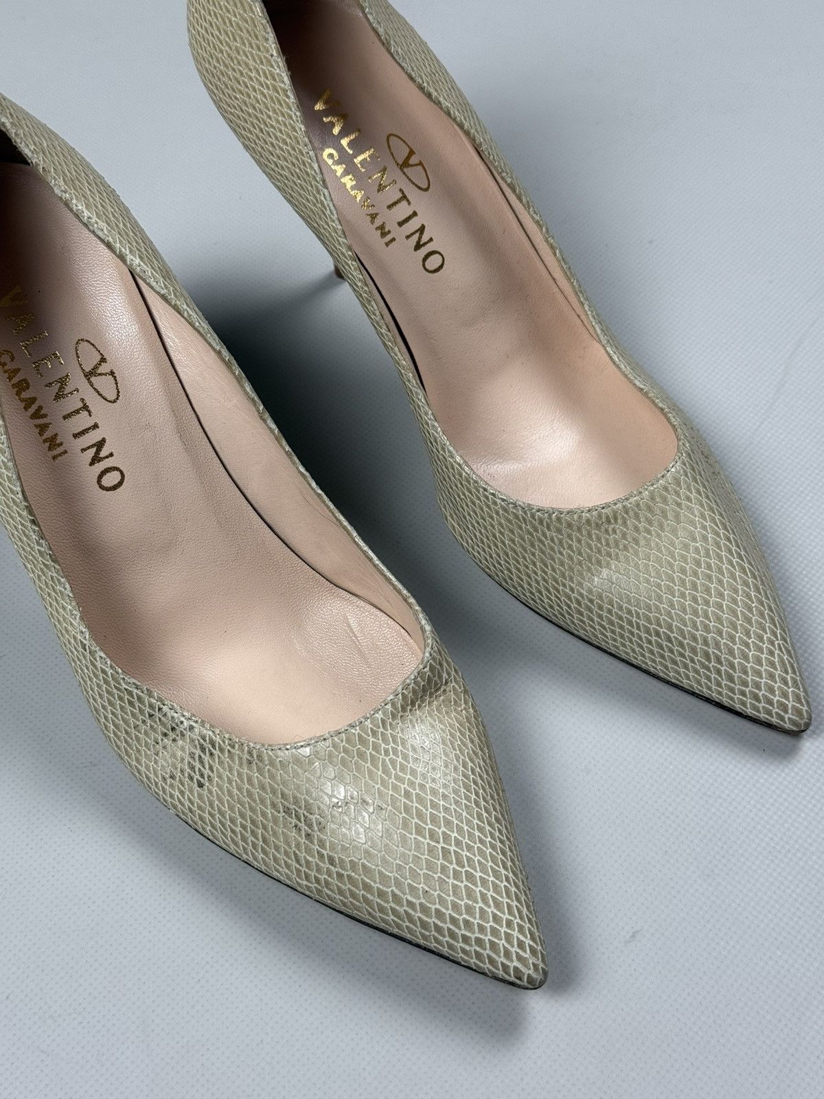 Valentino Valentino Garavani Snakeskin Pattern Leather Heels Shoes Size US 10 / IT 40 - 4 Thumbnail