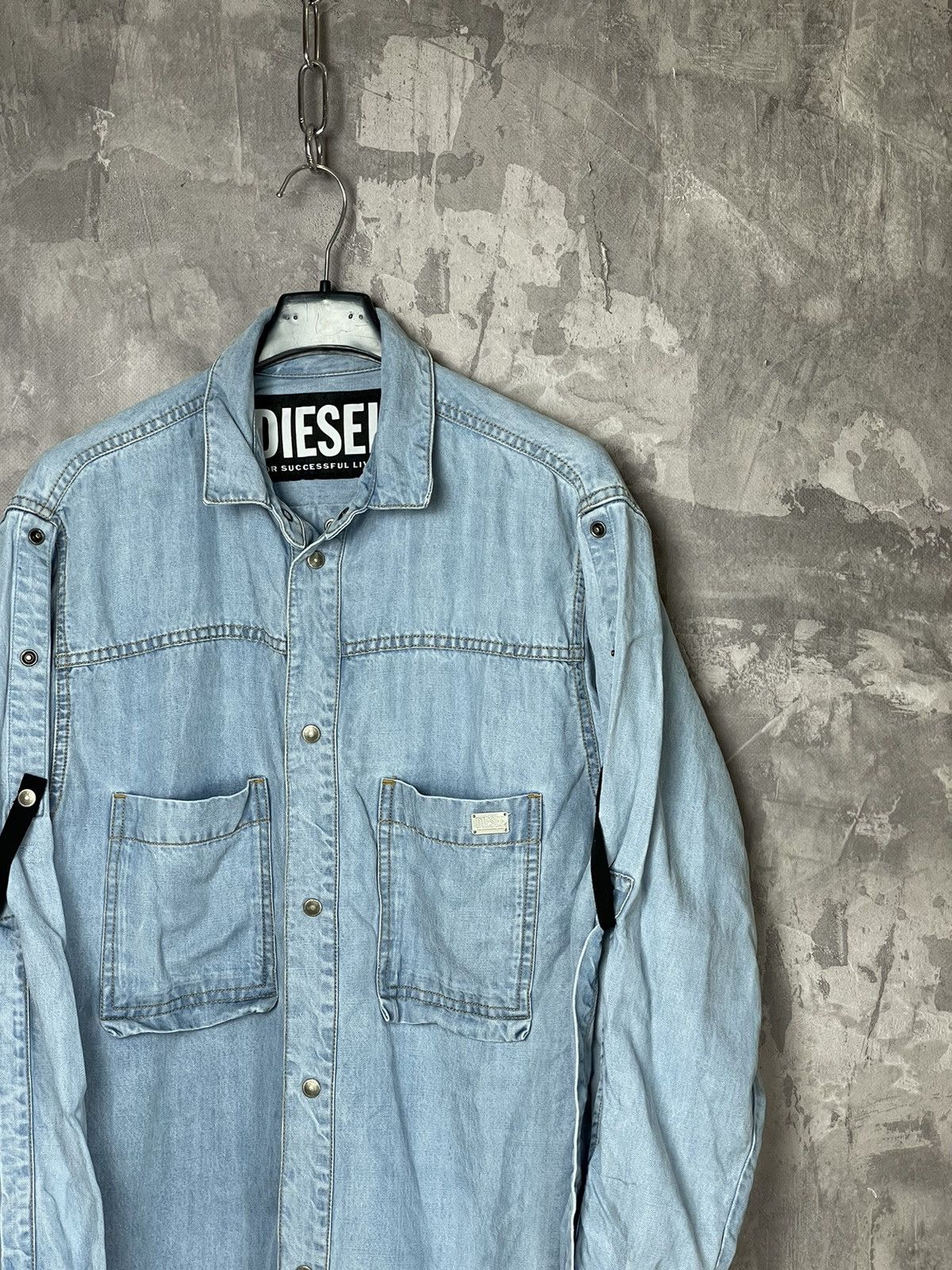 Diesel × Vintage Diesel Avant Garde Streetwear Denim Button dress/shirt y2k Size S / US 4 / IT 40 - 4 Thumbnail