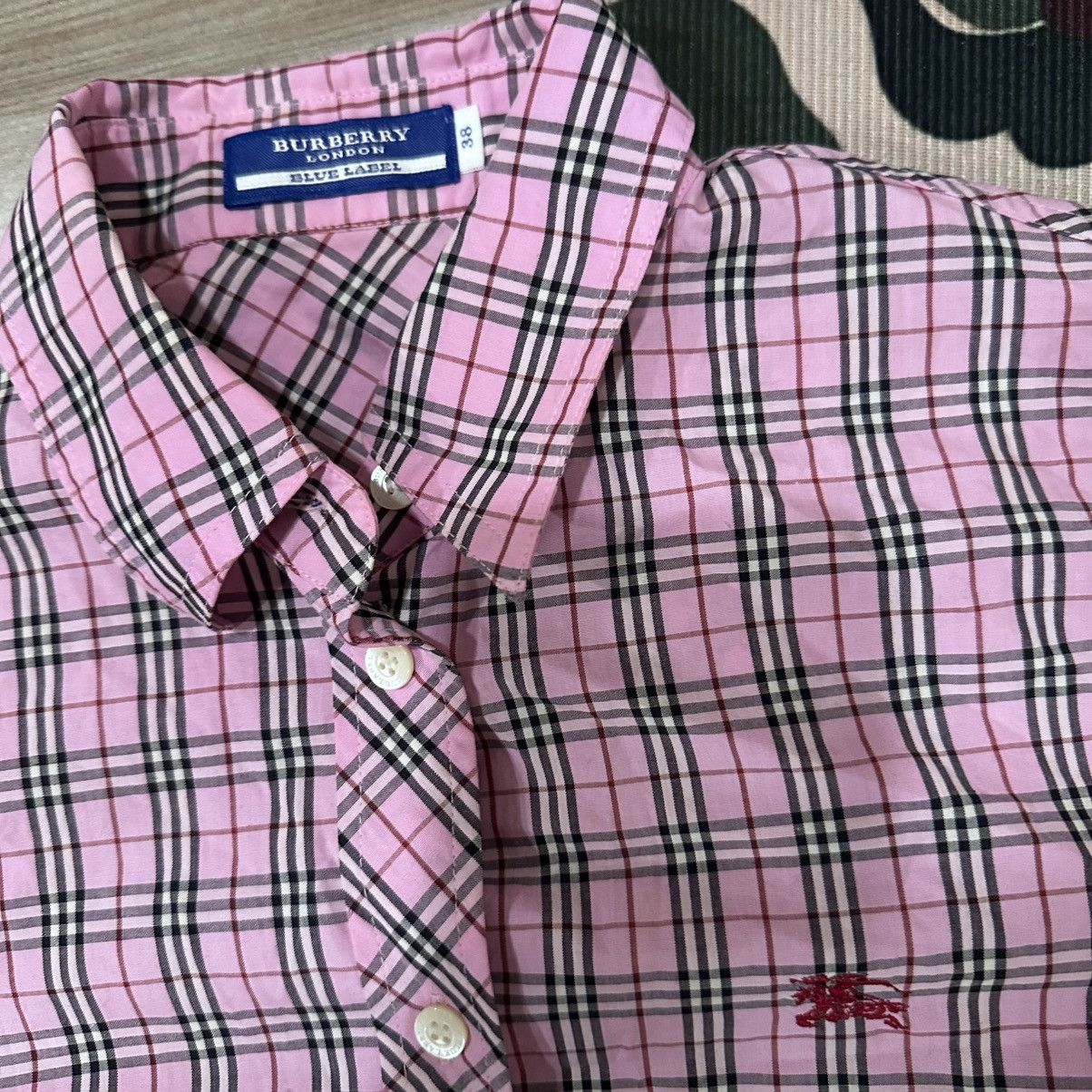 Burberry Burberry London Blue Label Pink Buttonup Plaid Pattern Size XS / US 0-2 / IT 36-38 - 2 Thumbnail