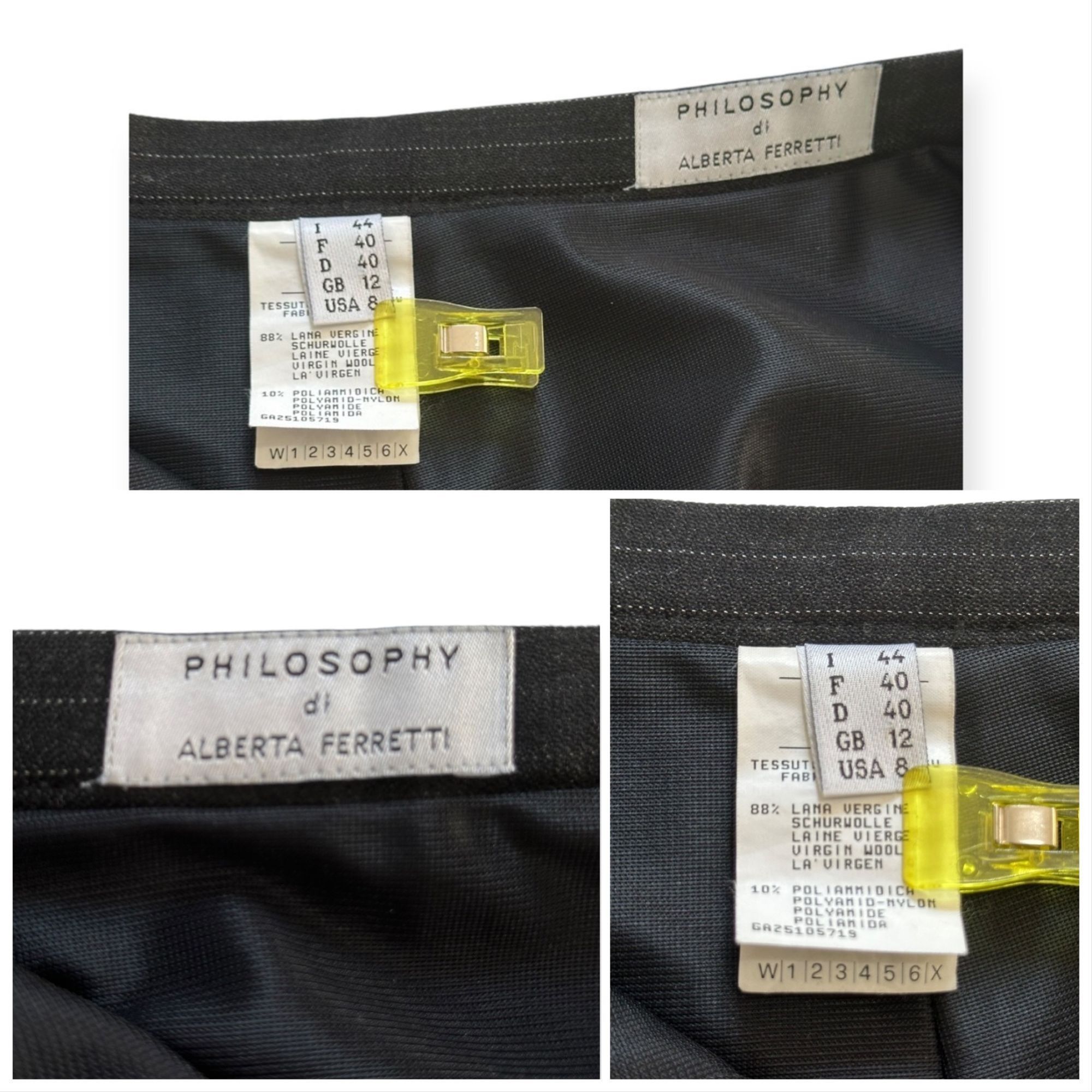 Alberta Ferretti Philosophy di Alberta Ferretti Maxi Pin Stripe Wool Skirt Size 30" / US 8 / IT 44 - 13 Thumbnail