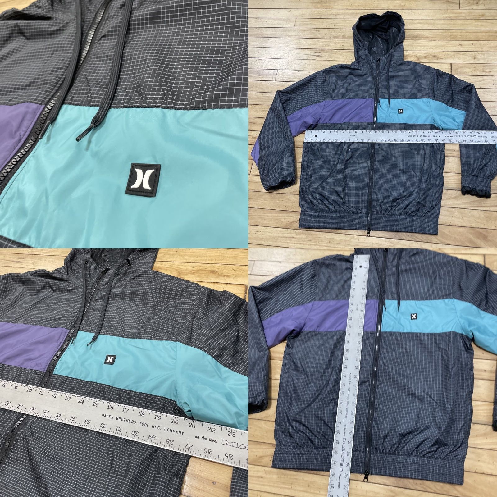 Hurley Hurley Men’s Jacket Windbreaker Hooded Zip Logo Colorblock Weatherproof, Small, Blue, Casual, Regular Fit, Winter Spring Fall, Men’s, Jacket Size US S / EU 44-46 / 1 - 8 Thumbnail