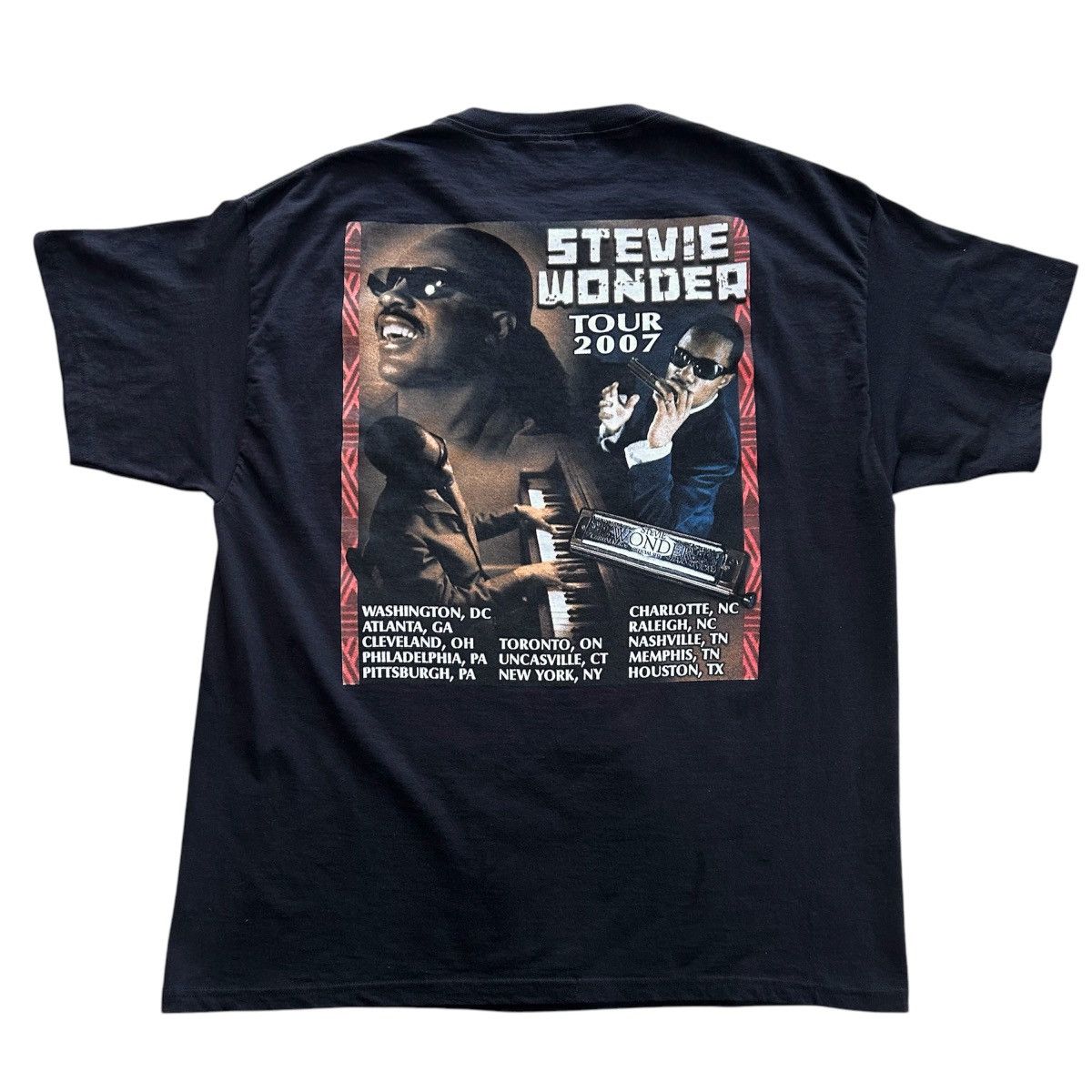 Band Tees × Fruit Of The Loom × Vintage Vintage 2007 Stevie Wonder tour t-shirt Size US L / EU 52-54 / 3 - 3 Thumbnail