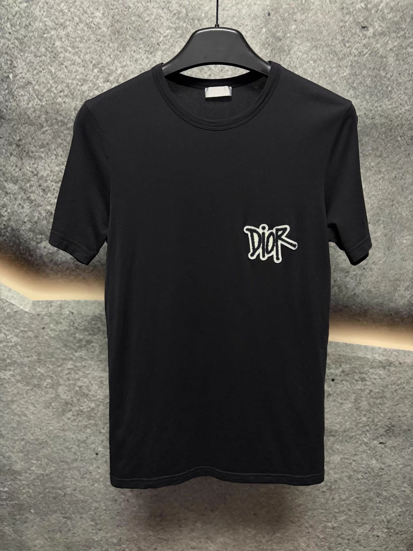 Dior Dior Black Short Sleeve T-shirt M Flocked Logo Size US M / EU 48-50 / 2 - 1 Thumbnail