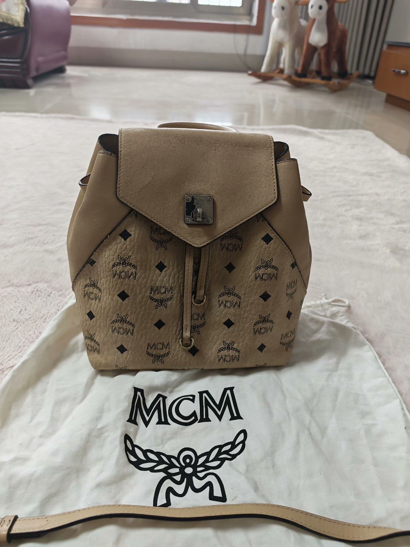 MCM MCM Beige Backpack L Women Size ONE SIZE - 1 Thumbnail