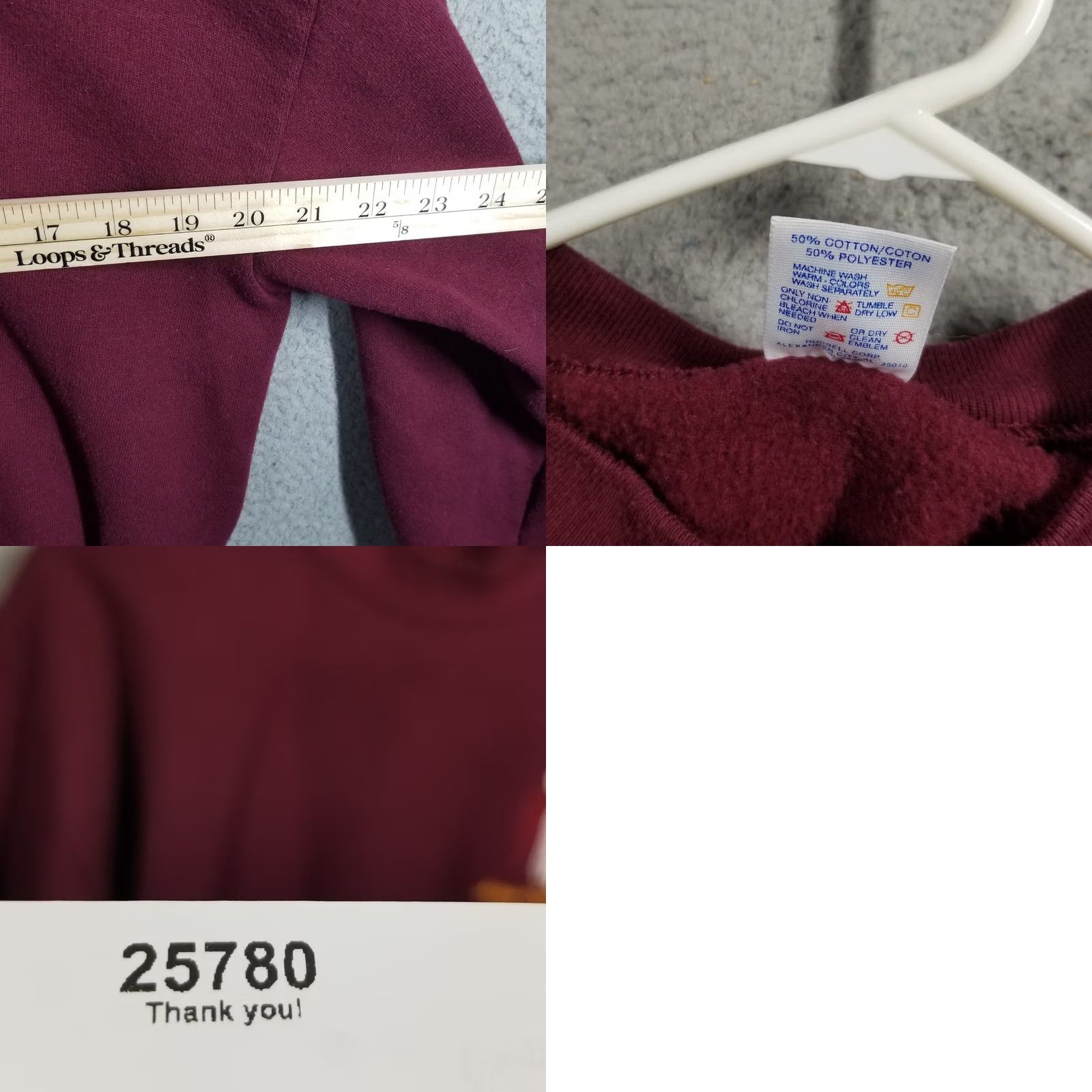 Fruit Of The Loom Vintage Jesus I Trust in You Crewneck Sweatshirt Medium Maroon 1990s Cotton Blend Mens Womens Boys Girls (adjust as applicable) Size US M / EU 48-50 / 2 - 8 Thumbnail