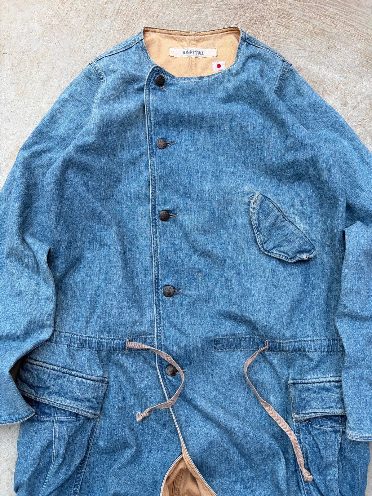 Kapital Vintage 00s Kapital Kiro Hirata Asymmetric Denim Coat Size XS / US 0-2 / IT 36-38 - 2 Thumbnail