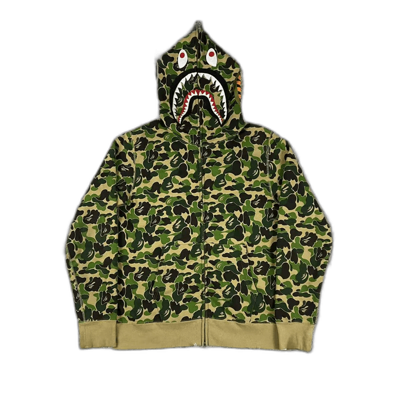 Bape Bape Green Camo Shark Hoodie Size L Size US L / EU 52-54 / 3 - 1 Thumbnail