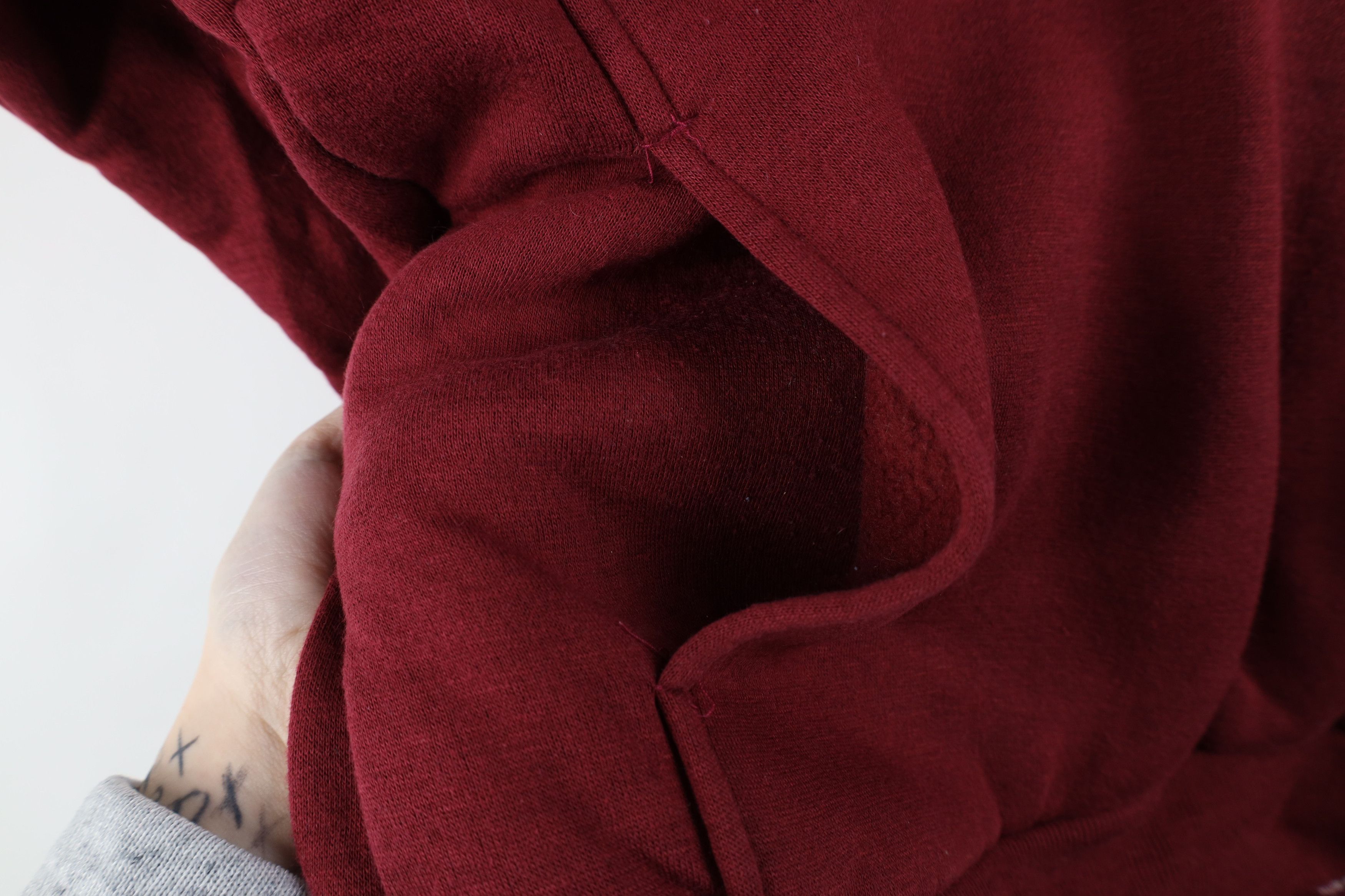Vintage Vintage 90s Streetwear Thermal Waffle Knit Lined Hoodie Red Size US L / EU 52-54 / 3 - 8 Thumbnail