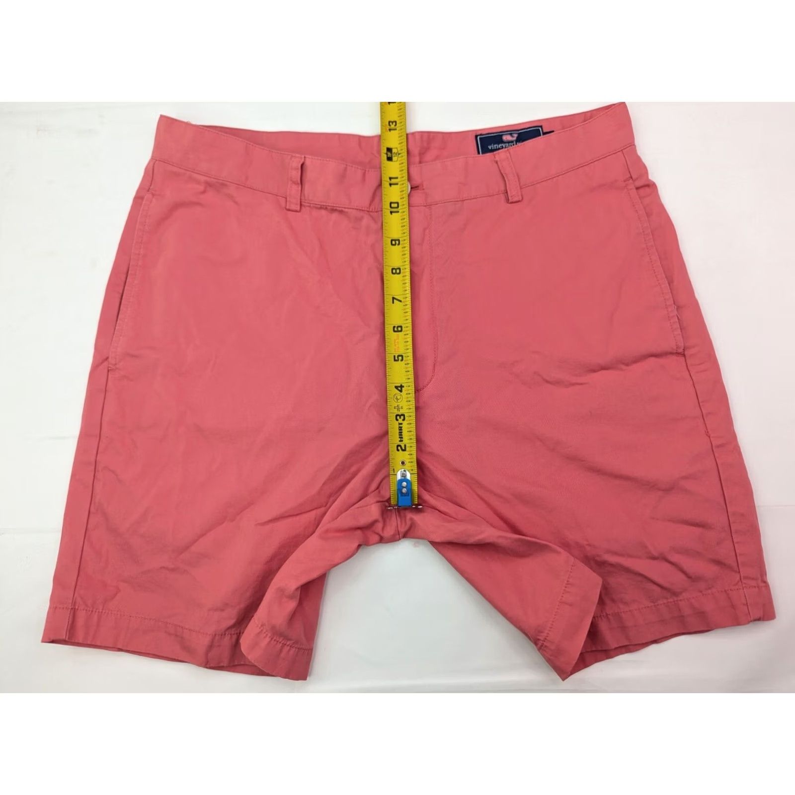 Vineyard Vines Vineyard Vines Club Chino Shorts Men 33 x 7 Salmon Red Pink Solid Flat Front Size US 33 - 4 Thumbnail